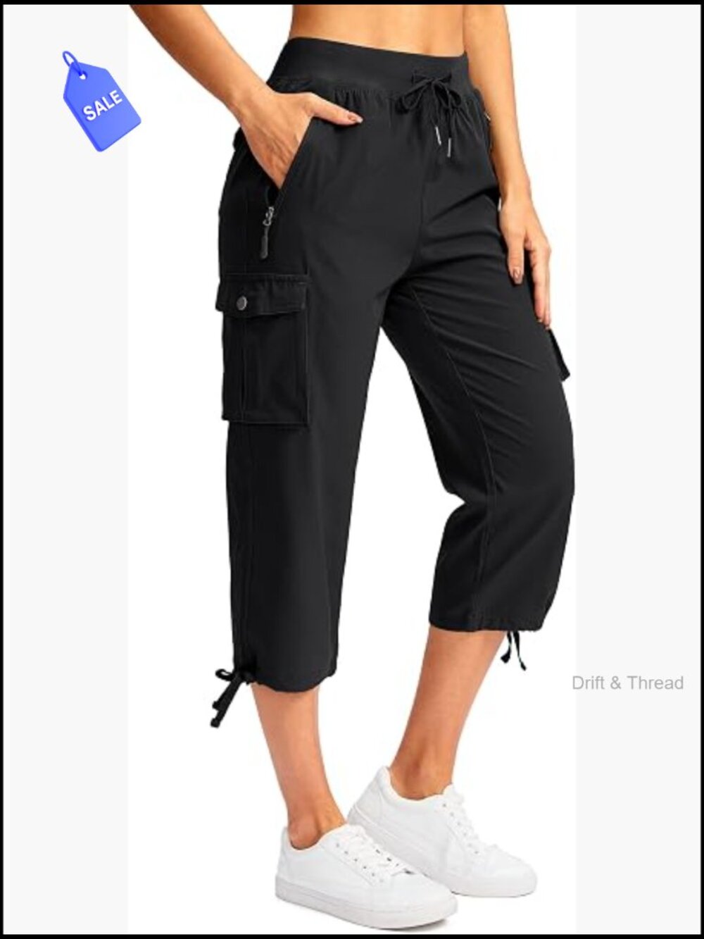Women's Cargo Capris with 6 Pockets Quick Dry Hiking Pants Lightweight Travel